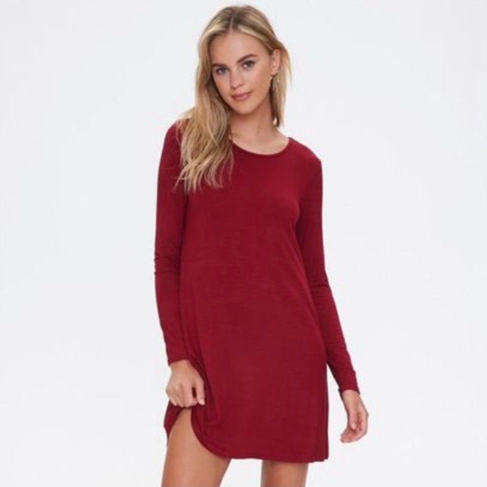 Burnt Orange Long-sleeve Dress